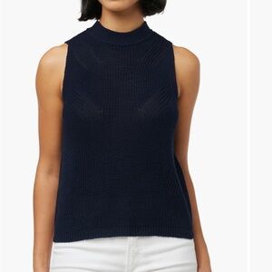Joe's Cotton Sweater Tank Top Sleeveless Navy Blue Women Size Large NEW